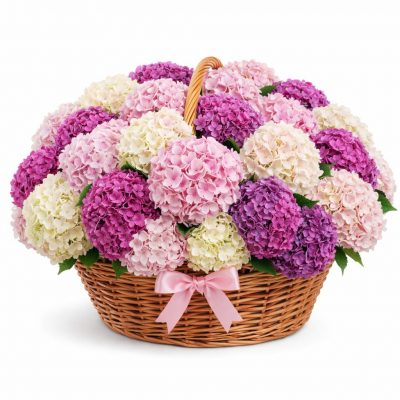 Корзина с цветами «Закатные отблески»